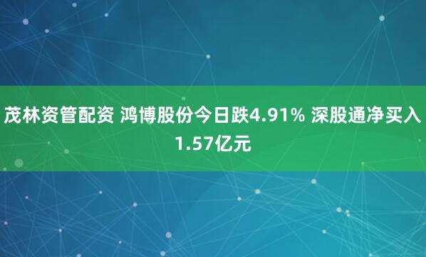 茂林资管配资 鸿博股份今日跌4.91% 深股通净买入1.57亿元